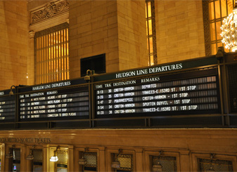 Train Schedule in centrale hal van Grand Central Station New York