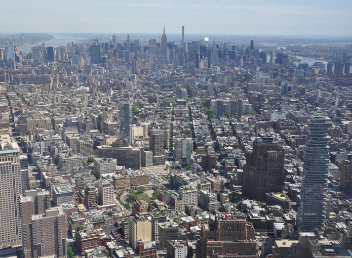Uitzicht op Greenwich Village, Soho en Midtown Manhattan New York