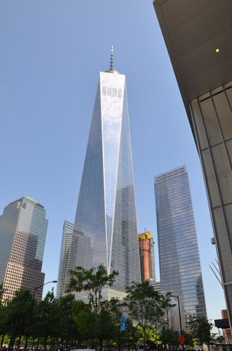 One World Trade Center vanaf four World Trade Center New York