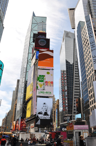 One Times Tower op Times Square waarin de New York Times gevestigd zat.