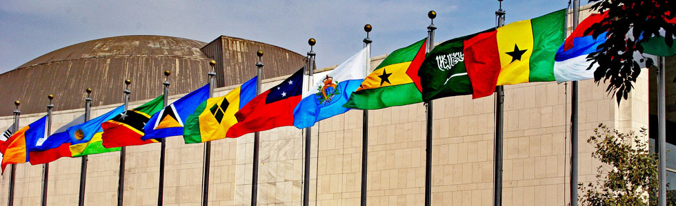 Vlaggen van alle lidstaten van de Verenigde Naties in New York