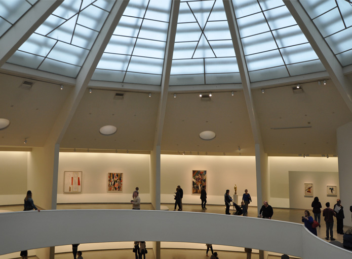 Top 10 bezienswaardigheid in New York. Het Solomon R. Guggenheim museum van architect Frank Lloyd Wright