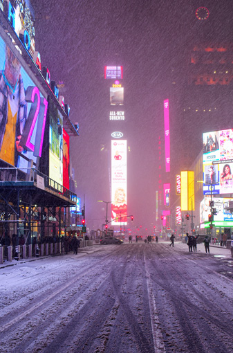 Winter in New York Times Square