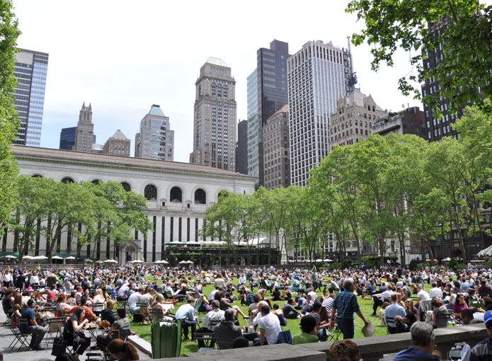 Summer in Bryant Park NYC